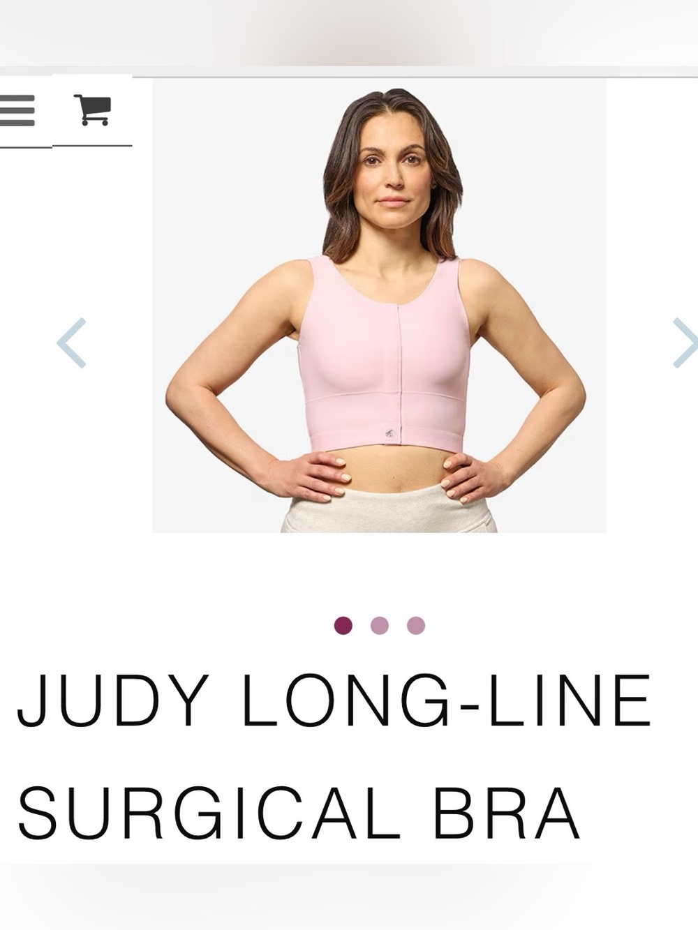 Masthead Pink Judy Long Line Surgical Bra 2XL Post Mastectomy Compression